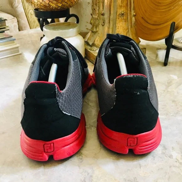 FJ FootJoy Superlites Black Red Gray Spikeless 58123 Mens Golf Shoes US 12M - Picture 6 of 10